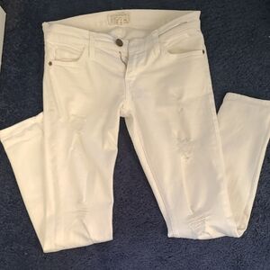 Curren & Elliott White Lower Rise Distressed Ankle Jeans Size 24